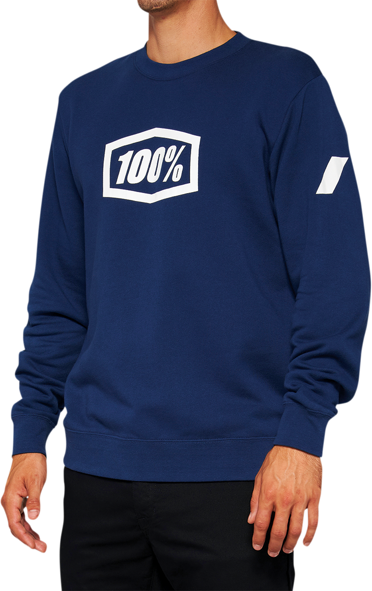 100% Icon Long-Sleeve Fleece Sweatshirt - Navy - Large 20026-00017