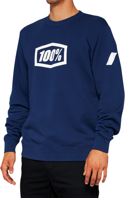 100% Icon Long-Sleeve Fleece Sweatshirt - Navy - Large 20026-00017