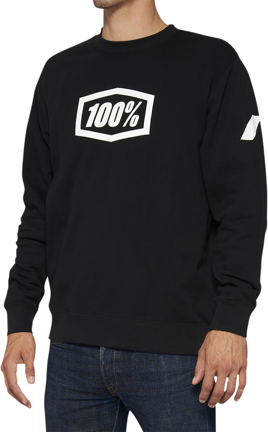 100% Icon Long-Sleeve Fleece Sweatshirt - Black - Medium 20026-00001