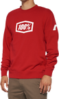 100% Icon Long-Sleeve Fleece Sweatshirt - Red - XL 20026-00013