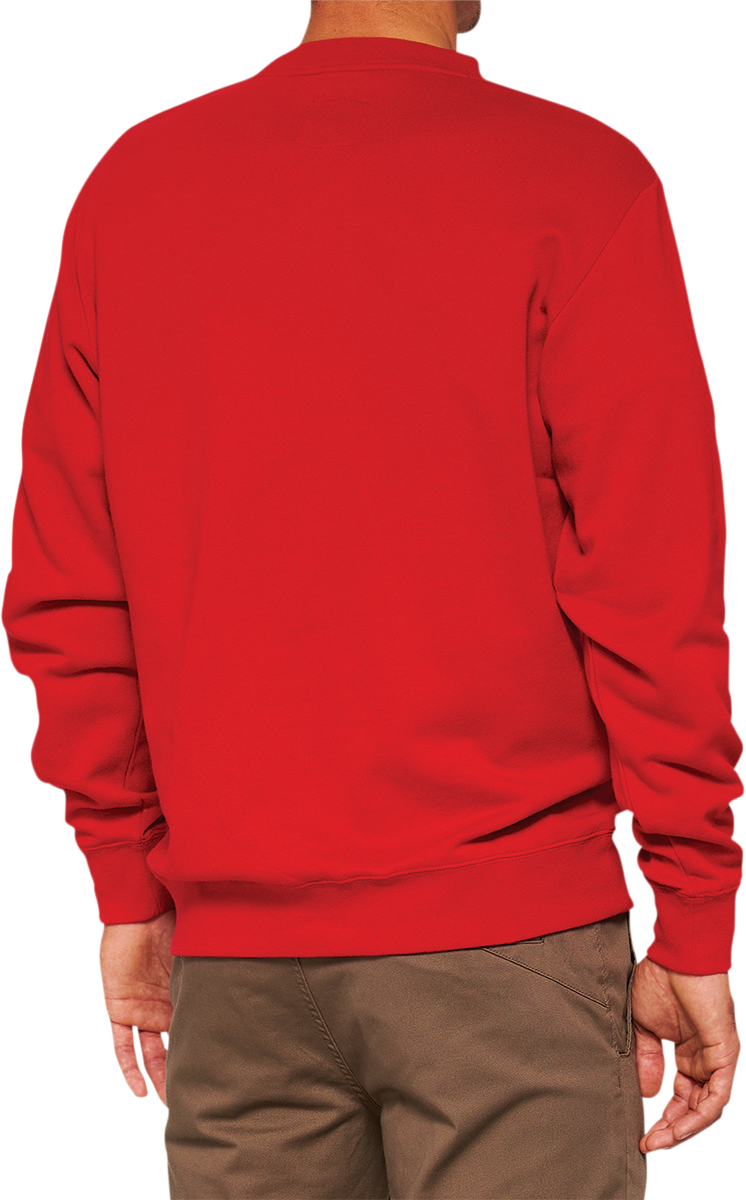 100% Icon Long-Sleeve Fleece Sweatshirt - Red - XL 20026-00013