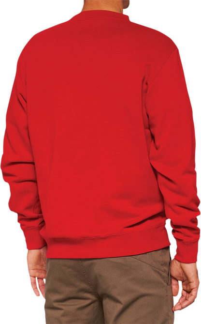 100% Icon Long-Sleeve Fleece Sweatshirt - Red - XL 20026-00013