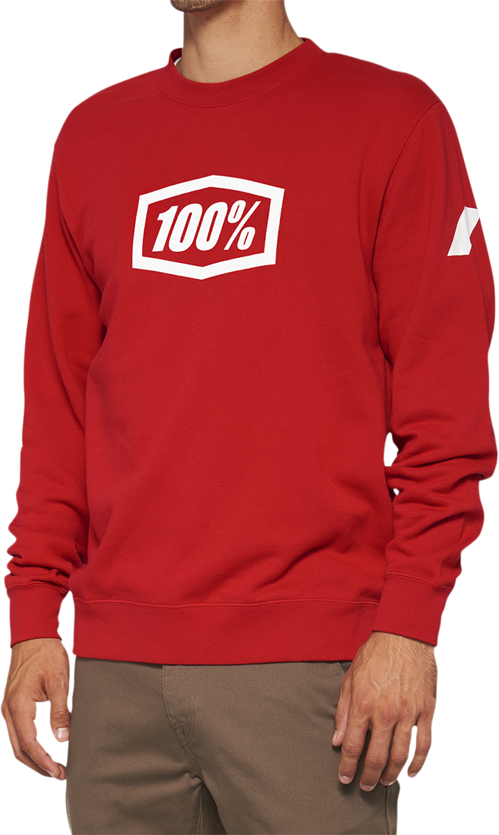 100% Icon Long-Sleeve Fleece Sweatshirt - Red - 2XL 20026-00014