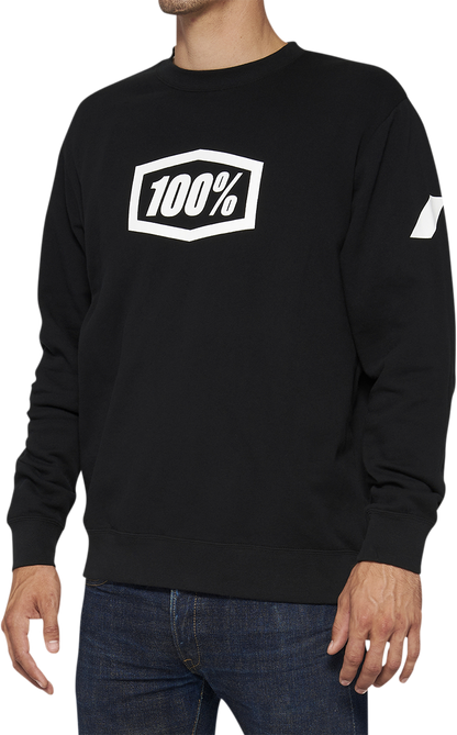 100% Icon Long-Sleeve Fleece Sweatshirt - Black - Small 20026-00000