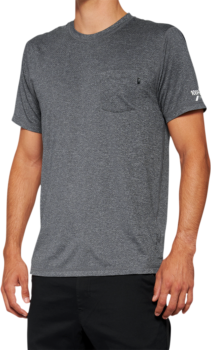 100% Mission Athletic T-Shirt - Charcoal - Small 20014-00010