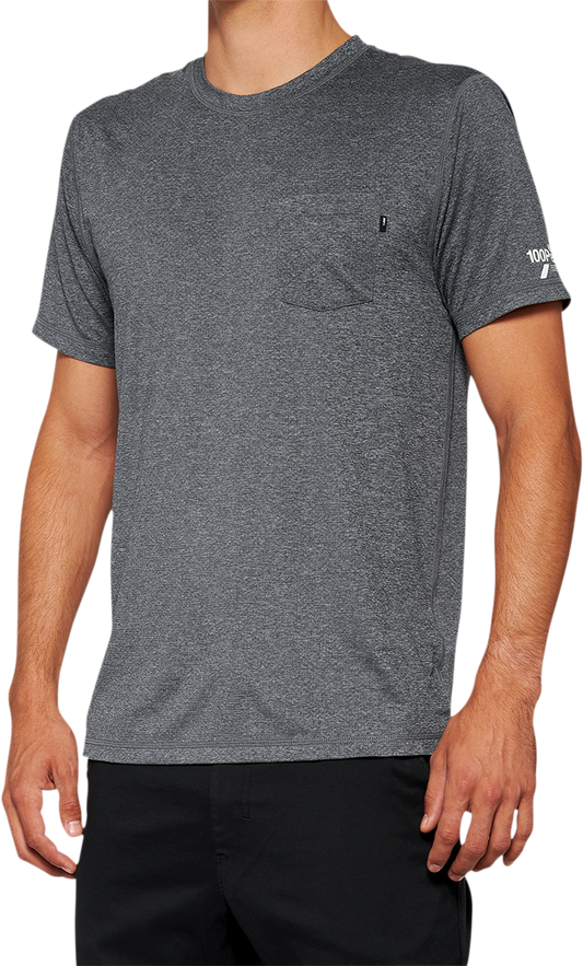 100% Mission Athletic T-Shirt - Charcoal - Small 20014-00010