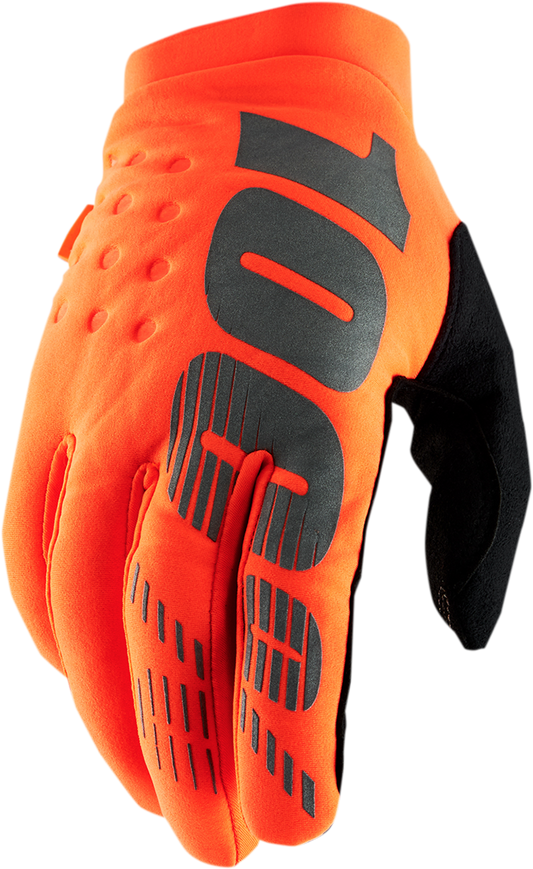 100% Brisker Gloves - Fluo Orange/Black - Small 10003-00010