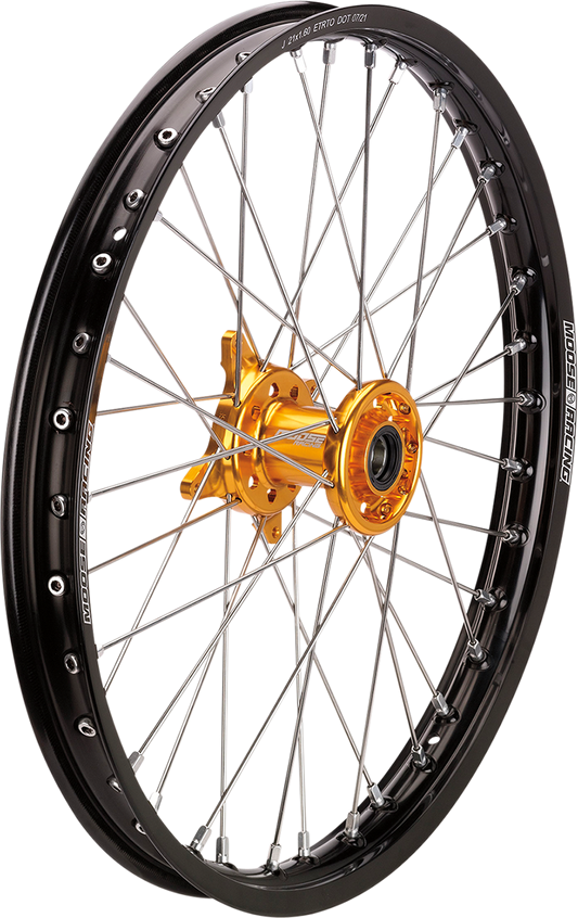 MOOSE OFFROAD Wheel Assembly - SX-1 - Complete - Front - Black Wheel/Gold Hub - 21x1.6 - Suzuki RM-Z 250/450 SF-16021-BKGD