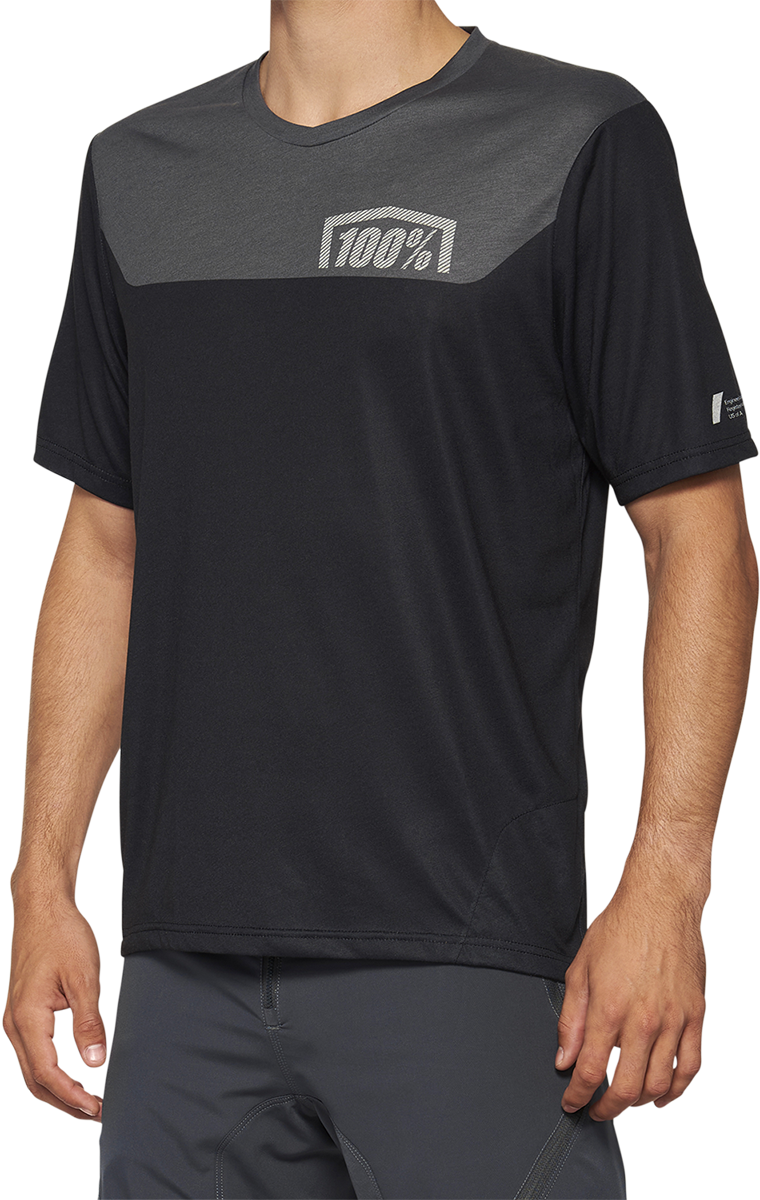 100% Airmatic Short-Sleeve Jersey - Gray/Midnight - Medium 40014-00016