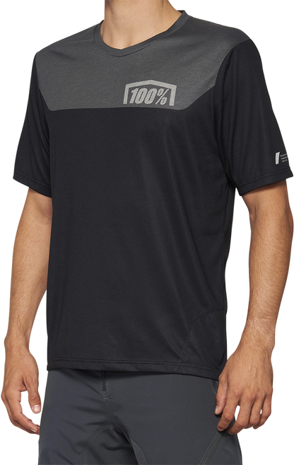 100% Airmatic Short-Sleeve Jersey - Gray/Midnight - Medium 40014-00016