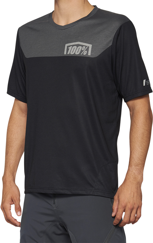 100% Airmatic Short-Sleeve Jersey - Gray/Midnight - Medium 40014-00016