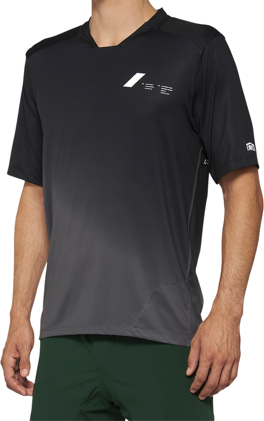 100% Celium Short-Sleeve Jersey - Black/Charcoal - Large 40011-00002