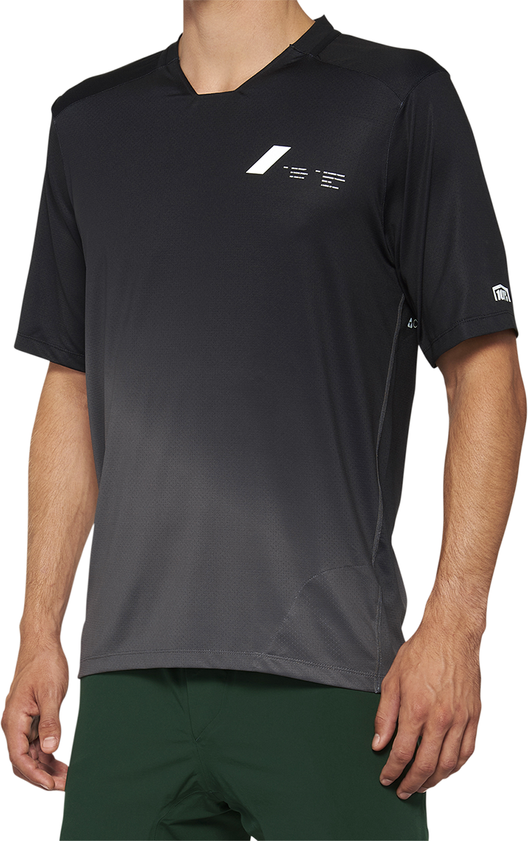 100% Celium Short-Sleeve Jersey - Black/Charcoal - XL 40011-00003