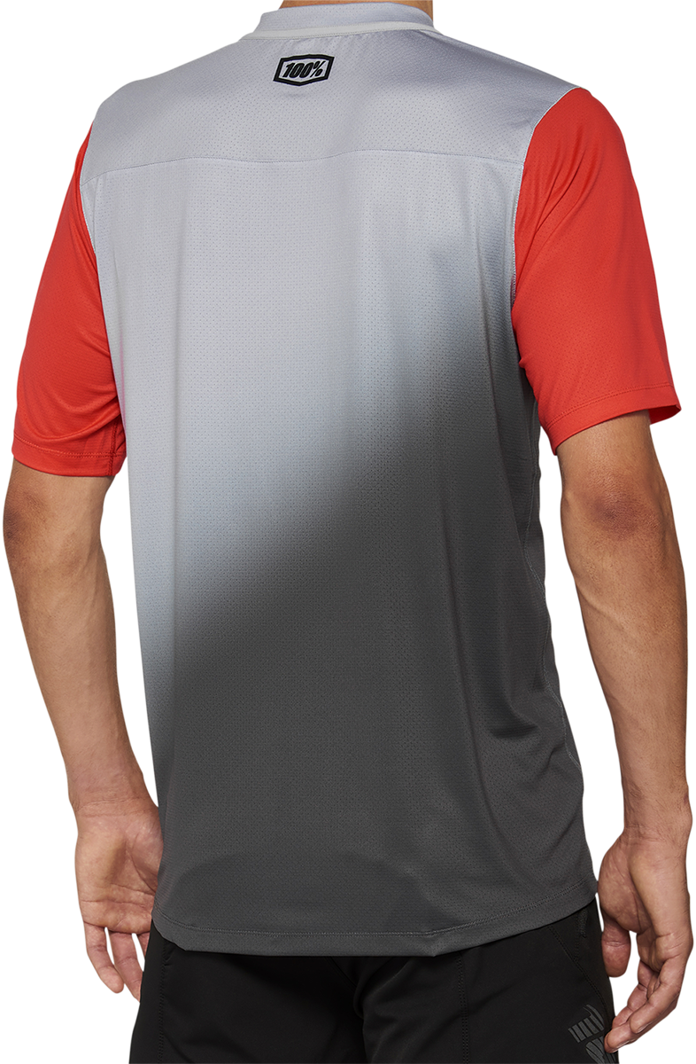 100% Celium Short-Sleeve Jersey - Gray/Racer Red - XL 40011-00013