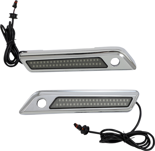 CUSTOM DYNAMICS Latch Light - Saddlebag - Dual Color - Smoke - Chrome CD-SBL-DC4-SC