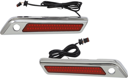 CUSTOM DYNAMICS Latch Light - Saddlebag - Dual Color - Red - Chrome CD-SBL-DC4-RC