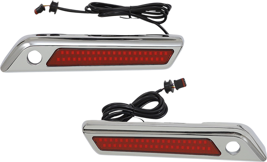 CUSTOM DYNAMICS Latch Light - Saddlebag - Dual Color - Red - Chrome CD-SBL-DC4-RC