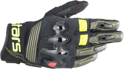 ALPINESTARS Halo Gloves - Forest Black/Fluo Yellow - Large 3504822-6085-L