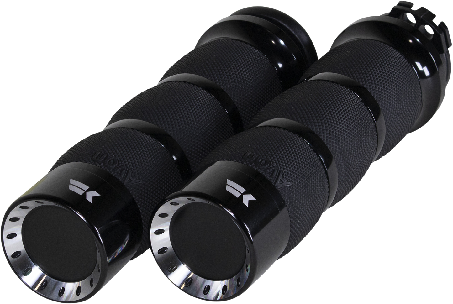 KHROME WERKS Turbine Grips - Air Cushion - Cable - Black 500230