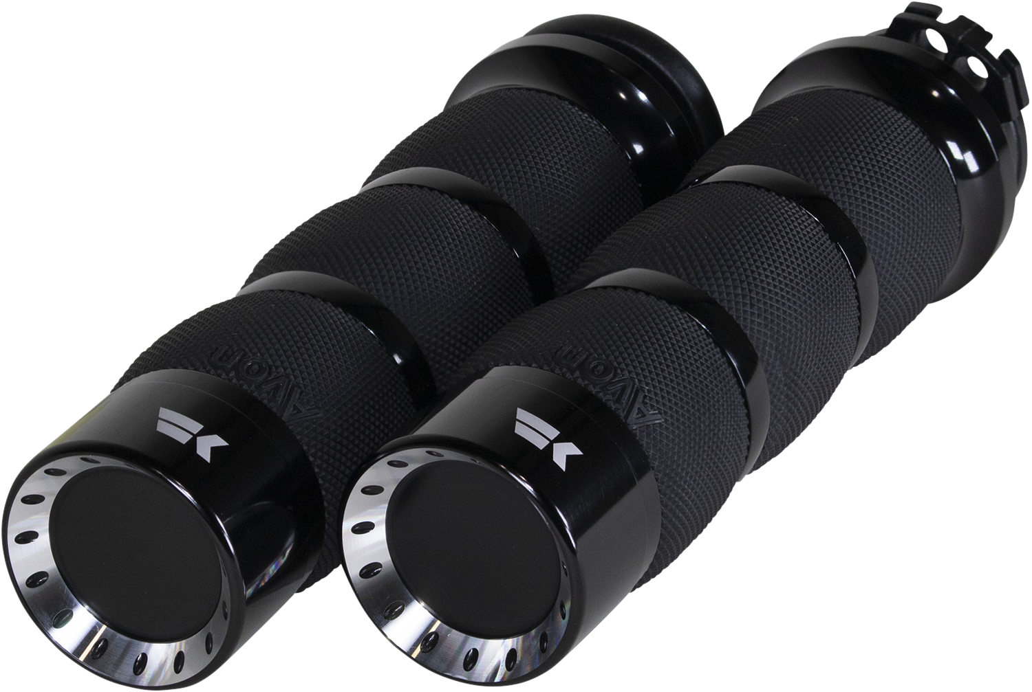 KHROME WERKS Turbine Grips - Air Cushion - Cable - Black 500230