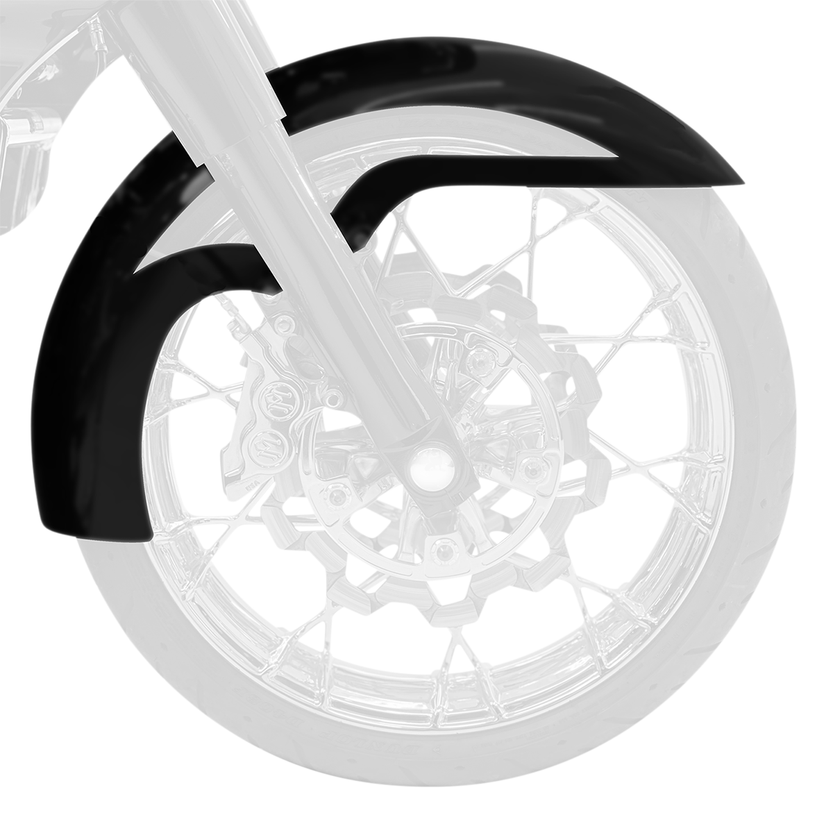 KLOCK WERKS Ventana Front Fender - Black - 16"-19" Wheel - HD Touring/Trike KWF-01-0306