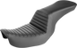SADDLEMEN Step-Up Seat - Front Tuck-n-Roll - Black - Dyna 806-04-191