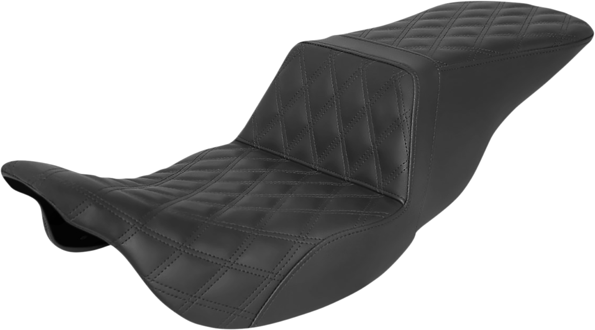 SADDLEMEN Tour Step-Up Seat - Full Lattice Stitch - Black - FL '08-'24 808-07B-195