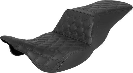 SADDLEMEN Tour Step-Up Seat - Full Lattice Stitch - Black - FL '08-'24 808-07B-195