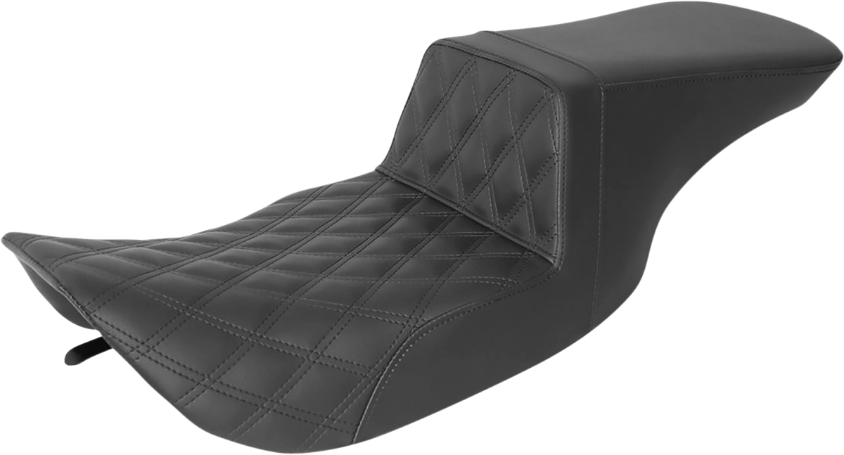 SADDLEMEN Tour Step-Up Seat - Front Lattice Stitch - Black - FL '97-'07 897-06-192