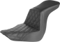 SADDLEMEN Step-Up Seat - Front Lattice Stitch - Black 818-29-192