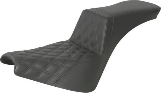 SADDLEMEN Step-Up Seat - Front Lattice Stitch - Black 818-30-192