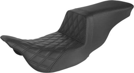 SADDLEMEN Tour Step-Up Seat - Front Lattice Stitch - Black - FL '08-'24 808-07B-192
