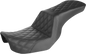SADDLEMEN Step-Up Seat - Full Lattice Stitch - Black - Dyna 806-04-195