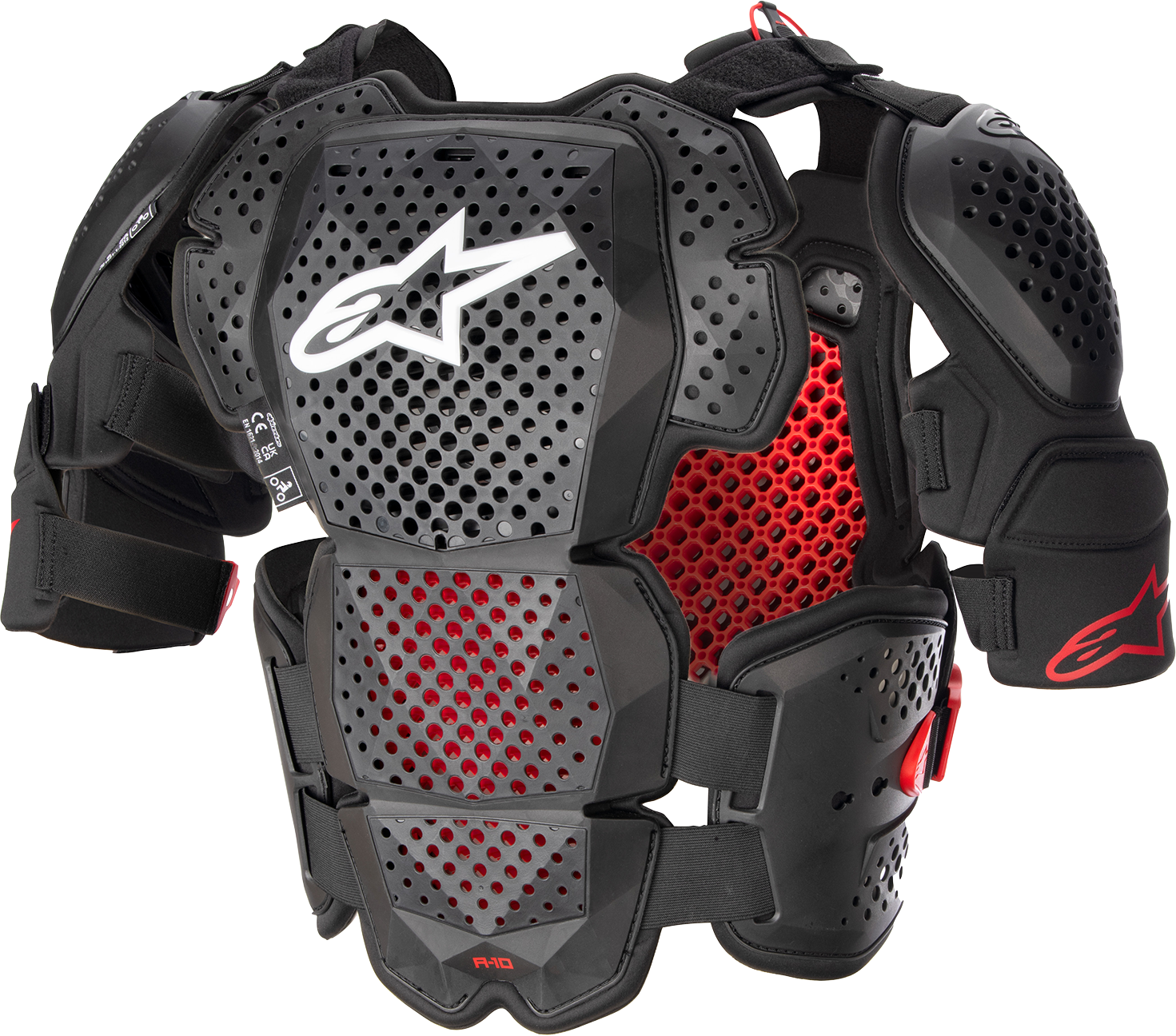 ALPINESTARS A-10 v2 Full Roost Guard - Black/Red - M/L 6700523-1431-ML