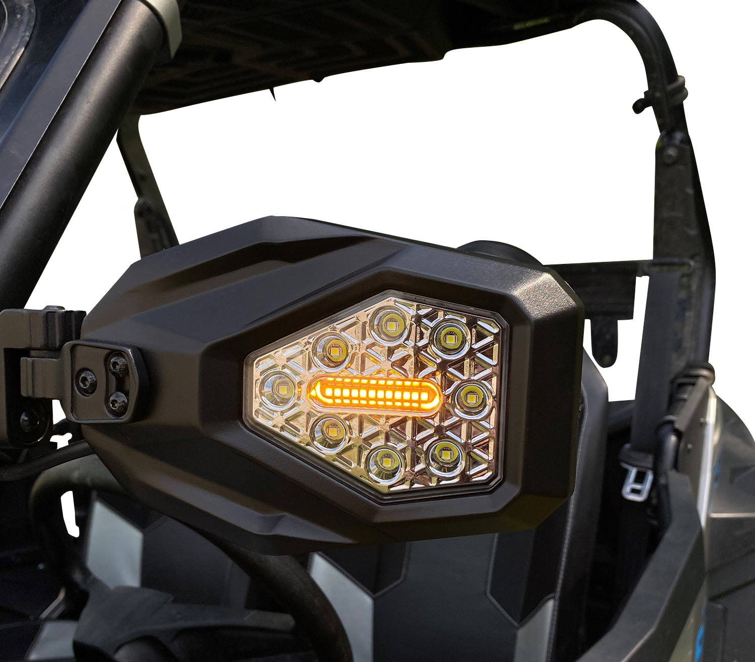 CUSTOM DYNAMICS Mirrors - SXS - Side View - Hexagon - Black SXS-MIRROR