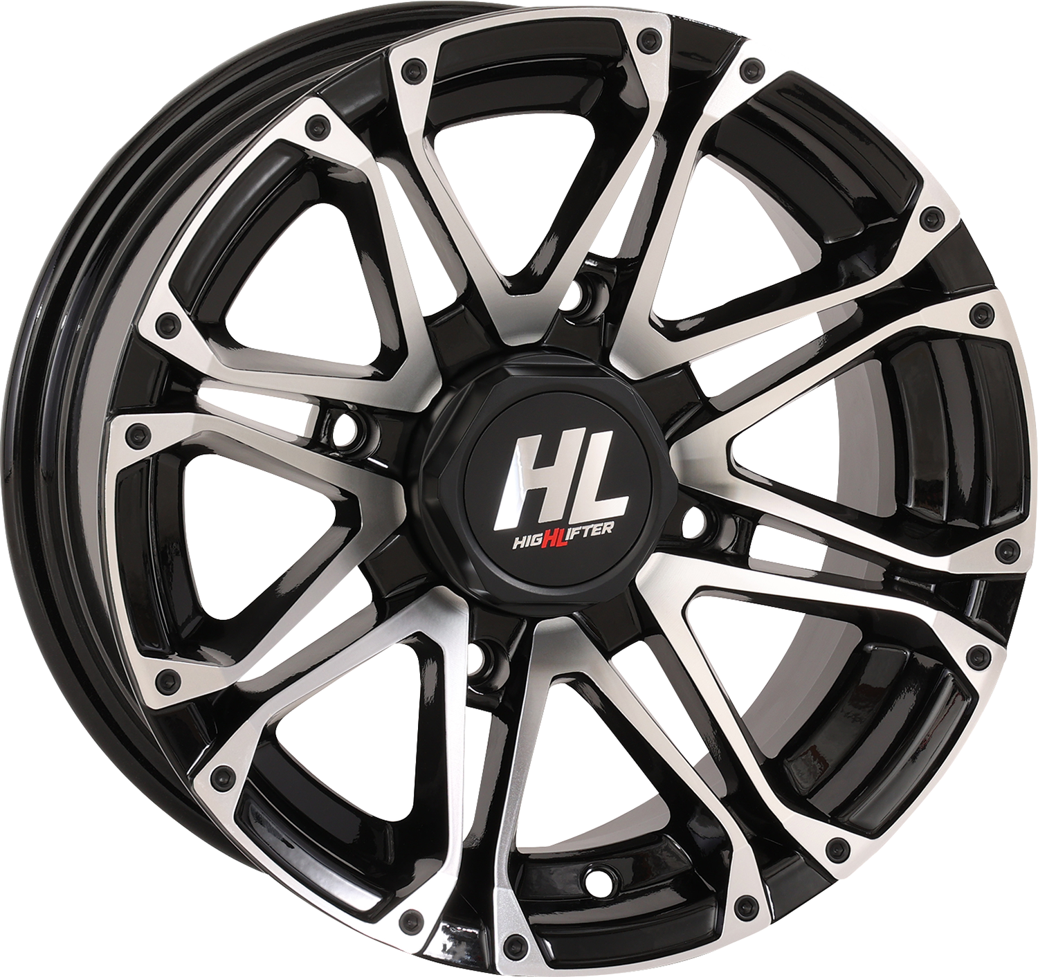 HIGH LIFTER HL3 Rear Gloss Black Machined Wheel 14x7 - 4/110 Bolt Pattern - Part 14HL03-1111