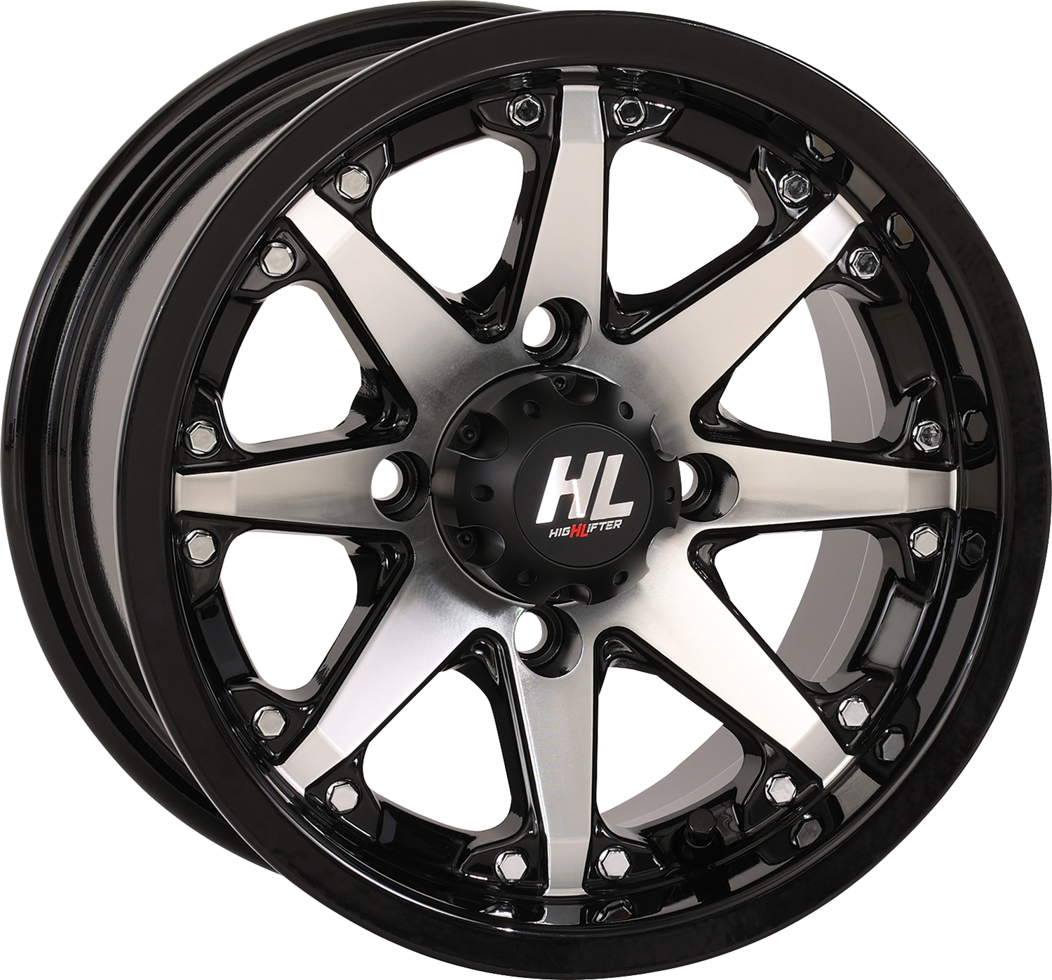 HIGH LIFTER HL10 12x7 Rear Wheel with Gloss Black Finish and Machined Accents