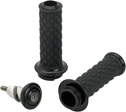 BILTWELL Alumicore Grips - TBW - Black 6605-201-01