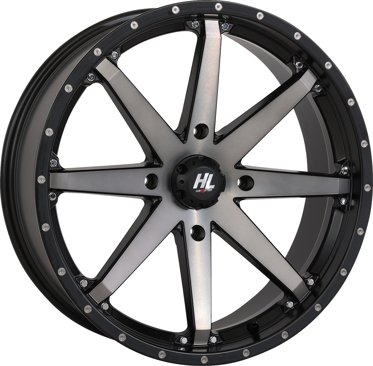High Lifter HL10 20x7 Matte Black/Smoke Wheel with Factory Valve Stem and Bolt-in Center Cap
