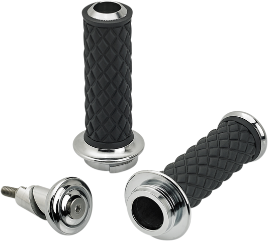 BILTWELL Alumicore Grips - TBW - Chrome 6605-105-01