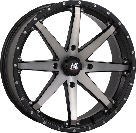 HIGH LIFTER HL10 14x7 Matte Black/Smoke Wheel with Factory Valve Stem, Part Number 14HL10-1637