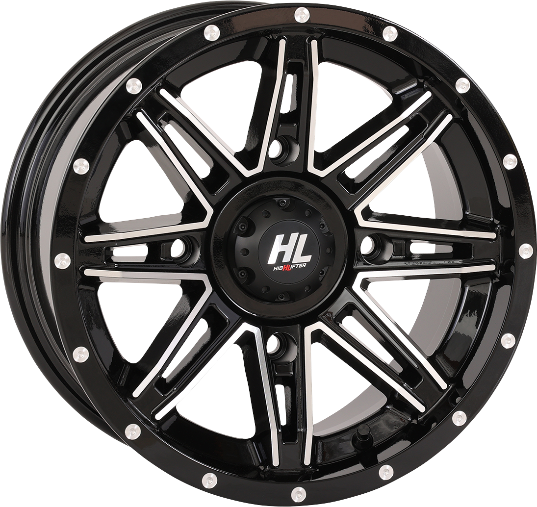 HIGH LIFTER HL22 14x7 Gloss Black with Machined Finish Wheel - 4/137 Bolt Pattern
