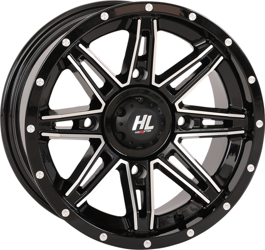 HIGH LIFTER HL22 14x7 Gloss Black with Machined Finish Wheel - 4/137 Bolt Pattern