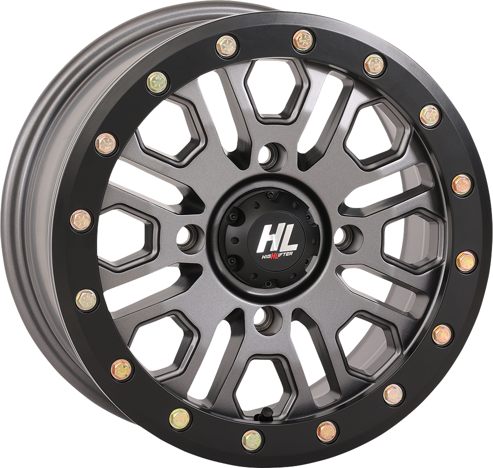 High Lifter HL23 Beadlock Wheel - 14x7 Inch Gun Metal Gray for 4/137 Bolt Pattern