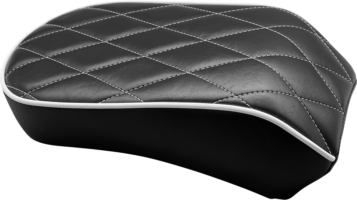 LE PERA Bare Bones Pillion Pad - White Diamond - Black - FLDE/FLHC '18-'23 LYX-007PDMWTP