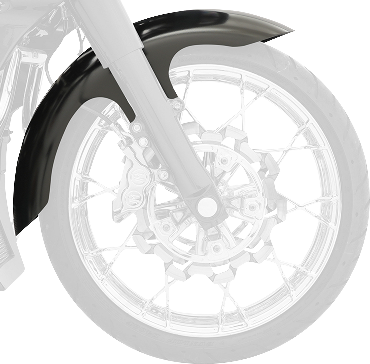 KLOCK WERKS Henry Front Fender - Black - 16"-19" Wheel - HD Touring/Trike KWF-01-0308
