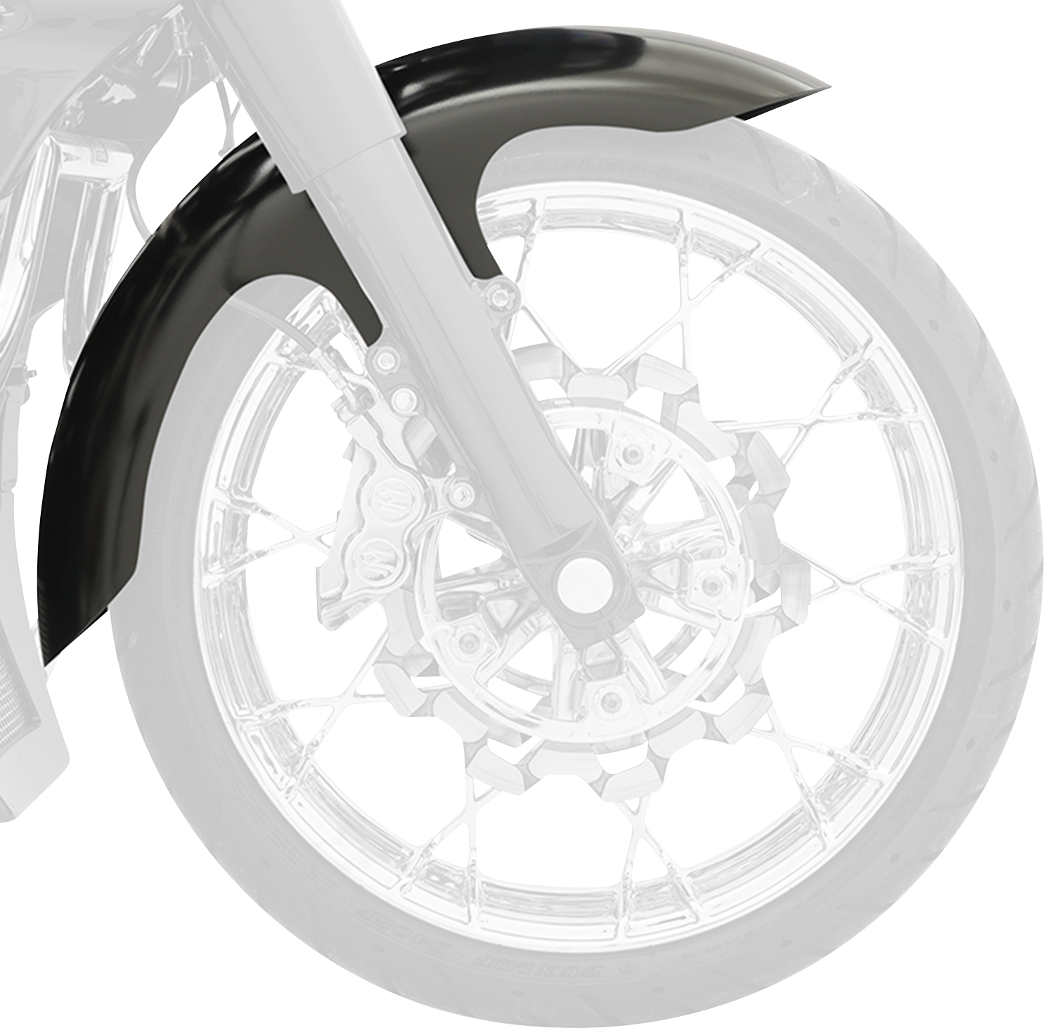 KLOCK WERKS Henry Front Fender - Black - 16"-19" Wheel - HD Touring/Trike KWF-01-0308