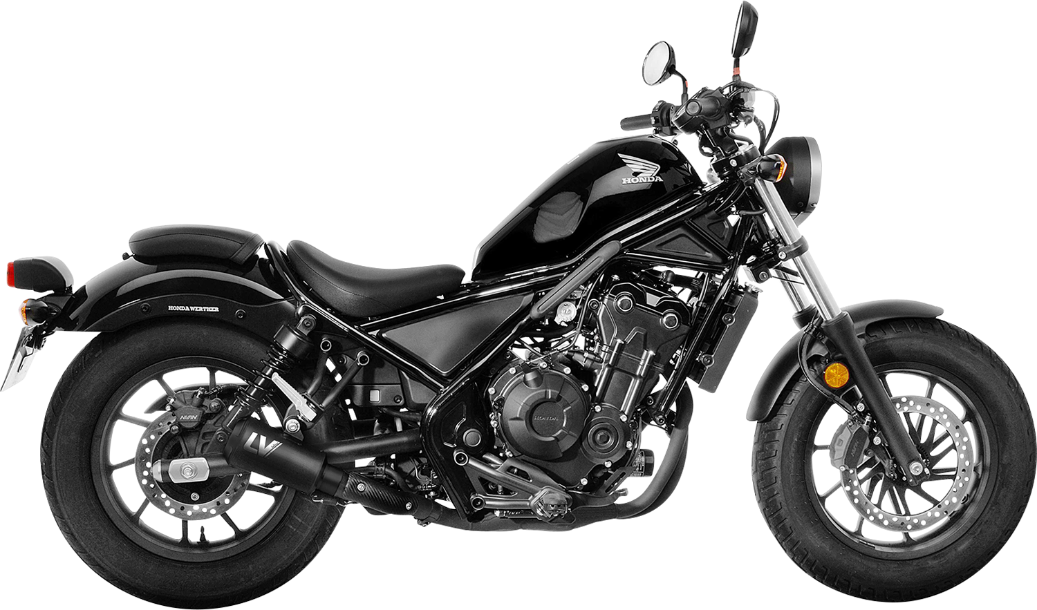 LEOVINCE LV-10 Slip-On Muffler - Full Black Stainless Steel - Rebel 15224FBU