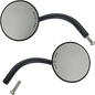 BILTWELL Mirrors - Utility - Side View - Round - Perch - Black - Pair 6503-400-132