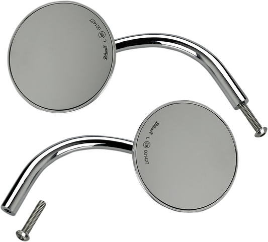 BILTWELL Mirrors - Utility - Side View - Round - Perch - Chrome - Pair 6503-400-532